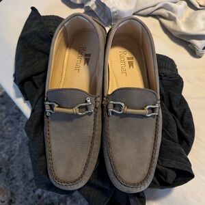 Gray/ taupe riomar driving shoes